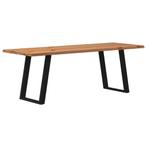 vidaXL Eettafel met natuurlijke rand 220x80x74 cm massief, Huis en Inrichting, Tafels | Eettafels, Verzenden, Nieuw