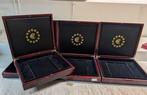 Accesories. 6x Tweedehands Luxe Mahonie Houten muntcassetten