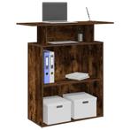 vidaXL Receptiebalie 100x40x104 cm bewerkt hout gerookt, Verzenden