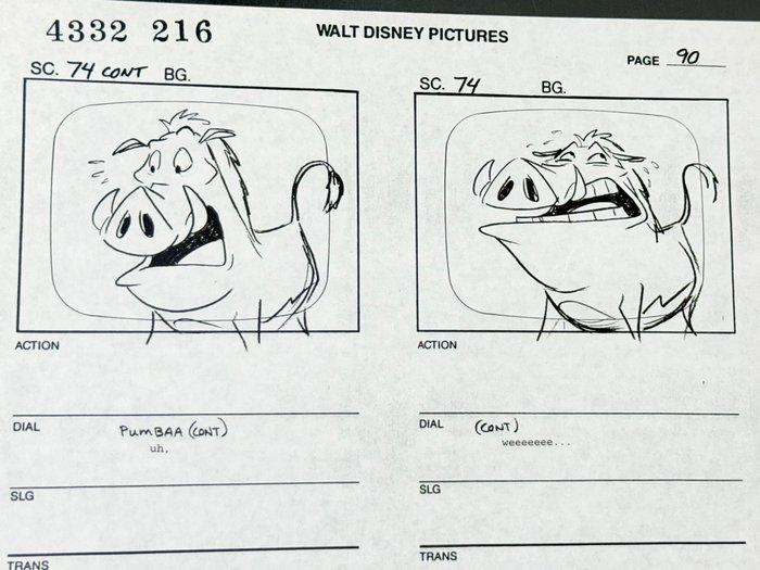 Walt Disney - Productie-storyboardpagina, ondertekend door, Collections, Disney