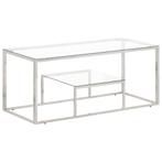 vidaXL Salontafel roestvrijstaal en gehard glas, Huis en Inrichting, Verzenden, Nieuw