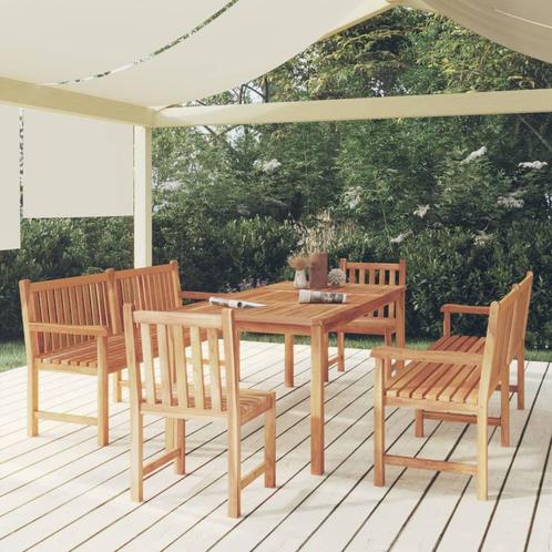 vidaXL 5-delige Tuinset massief teakhout, Tuin en Terras, Tuinsets en Loungesets, Tuinset, Nieuw, Verzenden