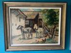Jacques van Maurik (1879-1971) - Boerenerf met paarden, Antiek en Kunst