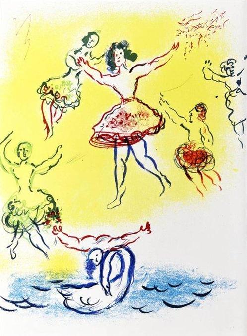 Marc Chagall (1887-1985) - Sketch for Swan Lake, Antiek en Kunst, Antiek | Overige Antiek