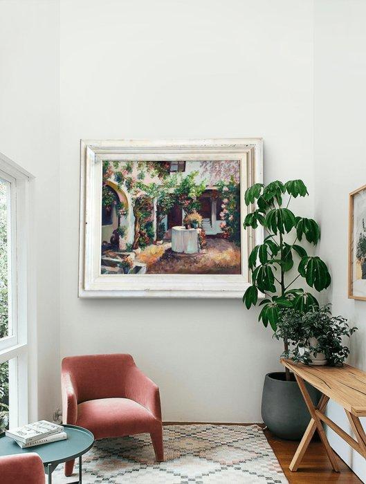 Soledad Gómez Gómez (1937) - El patio de las flores, Antiek en Kunst, Kunst | Schilderijen | Klassiek
