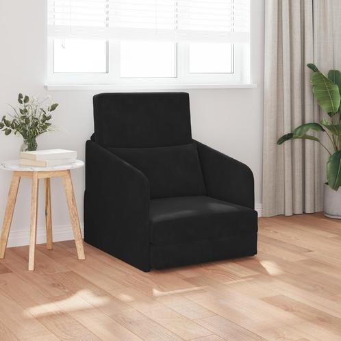 vidaXL ligbedbank 2-in-1 Zwart 65x80x83 cm Velours, Huis en Inrichting, Zetels | Zetels, Nieuw, Verzenden