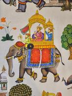 Exclusieve Indiase stof - 300x280cm - Olifanten artistiek, Antiek en Kunst