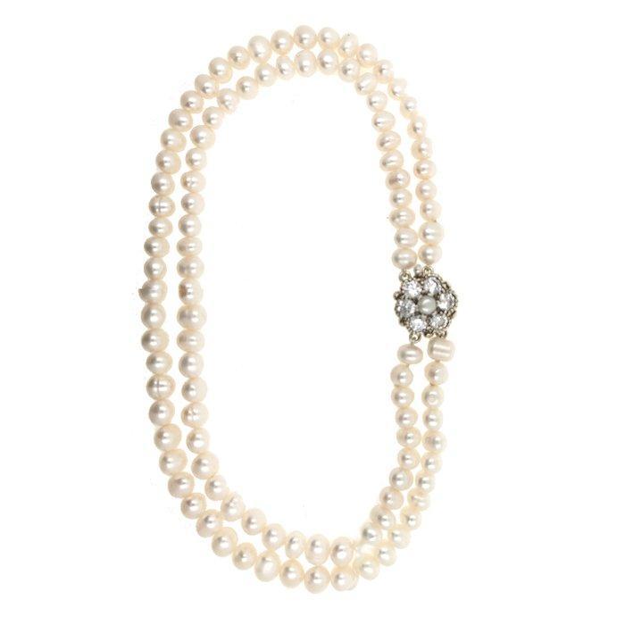 Zonder Minimumprijs - Halsketting Zilver, parel Parel - 9,5, Handtassen en Accessoires, Kettingen