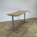 zit-sta slingerbureau, 180x80 cm, natuur-eiken - grijs, Huis en Inrichting, Bureaus, Gebruikt, Bureau