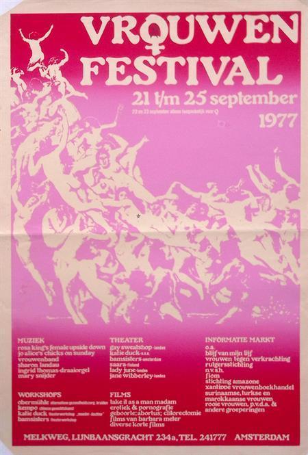 VROUWEN FESTIVAL 21 t/m 25 september 1977 (lijst optie), Verzamelen, Posters, Nieuw, Overige onderwerpen, Met lijst, Verzenden