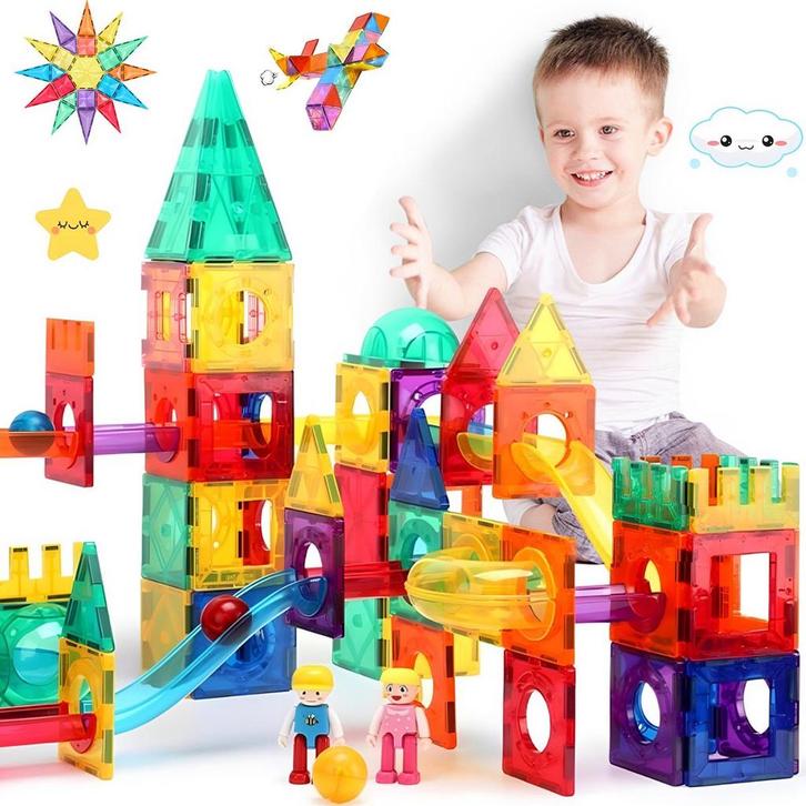 JUST23 Magnetic Tiles Knikkerbaan KBKG80 - Magnetisch, Kinderen en Baby's, Speelgoed | Overig, Nieuw, Verzenden