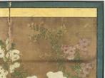 Bybu kamerscherm - Chrysanten en houten hek - Japan - Edo