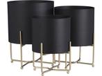 Mica Decorations Aries Bloempot op Standaard - Set van 3 -, Huis en Inrichting, Verzenden, Nieuw