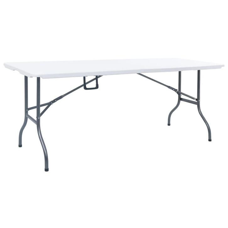 vidaXL Tuintafel inklapbaar 180x72x72 cm HDPE wit, Tuin en Terras, Tuintafels, Nieuw, Verzenden