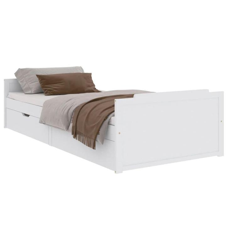 Slaapkamer Upgrade: Wit Grenen Bed met Lades | Retour Dea..., Huis en Inrichting, Slaapkamer | Bedden, 90 cm, 200 cm, Wit, Nieuw