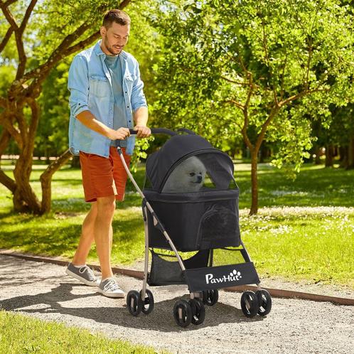 Hondenbuggy – PetRide - Opvouwbaar en comfortabel – Zwart, Dieren en Toebehoren, Honden-accessoires, Nieuw, Ophalen of Verzenden