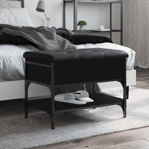 vidaXL Schoenenbank 62x42x45 cm bewerkt hout zwart, Huis en Inrichting, Overige Huis en Inrichting, Nieuw, Verzenden