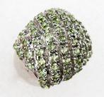 Argent, Péridot - Bague de dignitaire - Argent 925 - Enlève