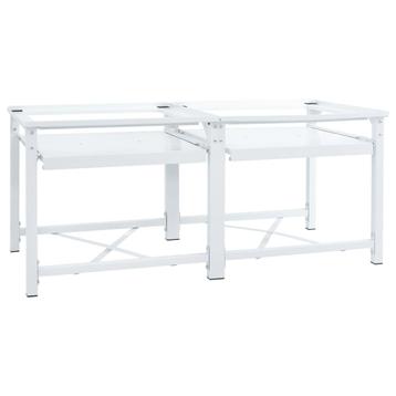 vidaXL Dubbele wasmachine sokkel met uittrekbare planken wit, Elektronische apparatuur, Wasmachines, Verzenden, Nieuw