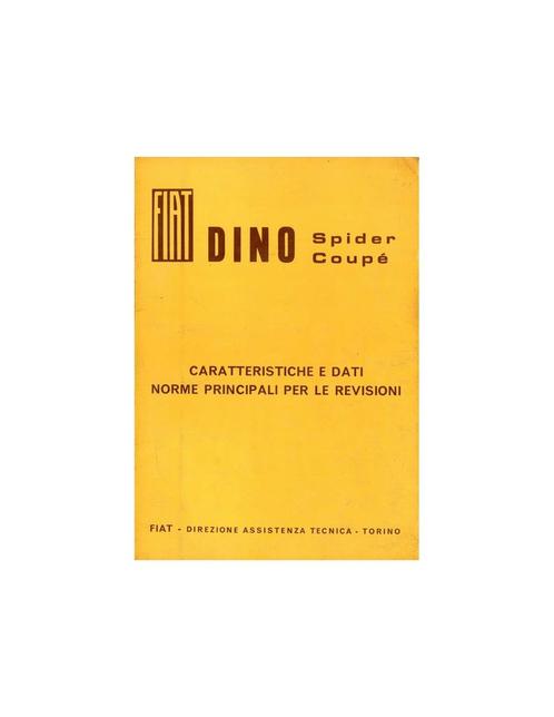 1967 FIAT DINO SPIDER COUPE WERKPLAATSHANDBOEK ITALIAANS, Autos : Divers, Modes d'emploi & Notices d'utilisation