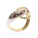 Bicolor gouden fantasie ring (witgoud, gouden ring), Handtassen en Accessoires, Ringen, 18 tot 19, Gebruikt, Overige kleuren, Ophalen of Verzenden