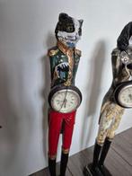 Figuur - Kat en hond staande beeldjes met zakhorloge (2) -