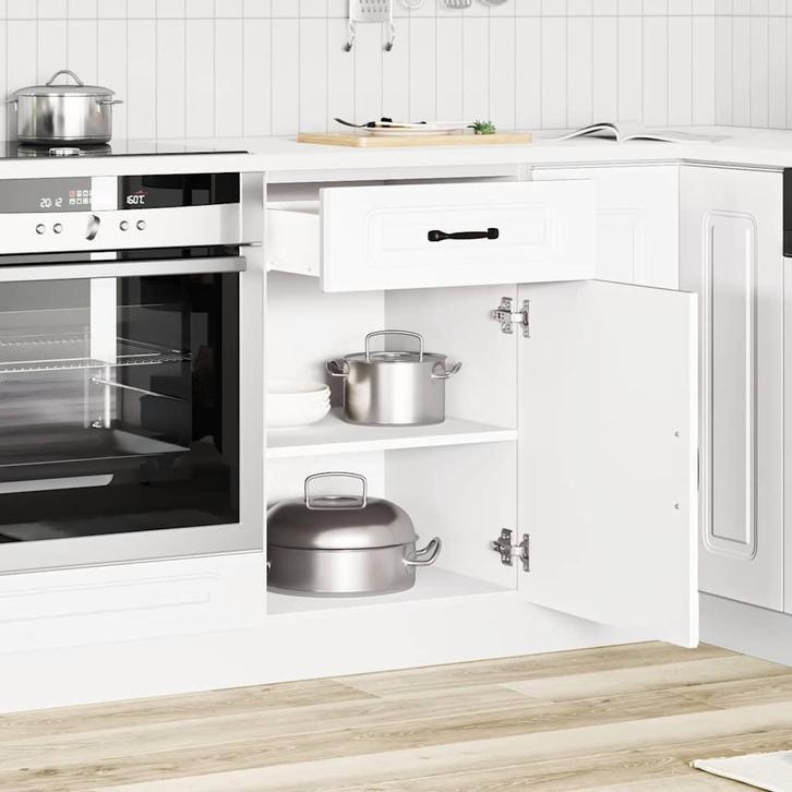 vidaXL Keuken onderkast Kalmar bewerkt hout wit, Huis en Inrichting, Kasten | Overige, Nieuw, Verzenden