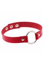 Choker Rood Ring Pu Leer Collar Ketting Halsband Sexy, Handtassen en Accessoires, Kettingen, Ophalen of Verzenden, Nieuw, Rood