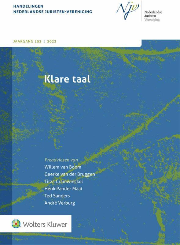 Klare taal / Handelingen Nederlandse Juristen-Vereniging /, Boeken, Wetenschap, Zo goed als nieuw, Verzenden