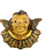 Paar polychrome engelen - 19 cm (2) - Hout - 1850-1900, Antiek en Kunst