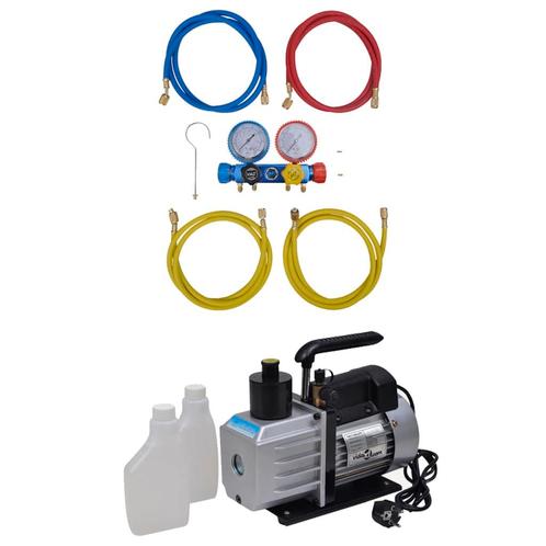 vidaXL Vacuümpomp met 4-voudige manometerset voor, Elektronische apparatuur, Airco's, Nieuw, Verzenden