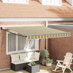 vidaXL Inklapbare Luifel Groen en geel 350 x 250 cm Stof, Tuin en Terras, Verzenden, Nieuw