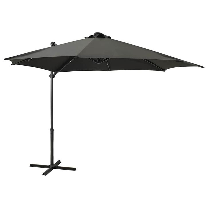 vidaXL Zweefparasol met paal en LED-verlichting 300 cm, Tuin en Terras, Parasols, Nieuw, Verzenden