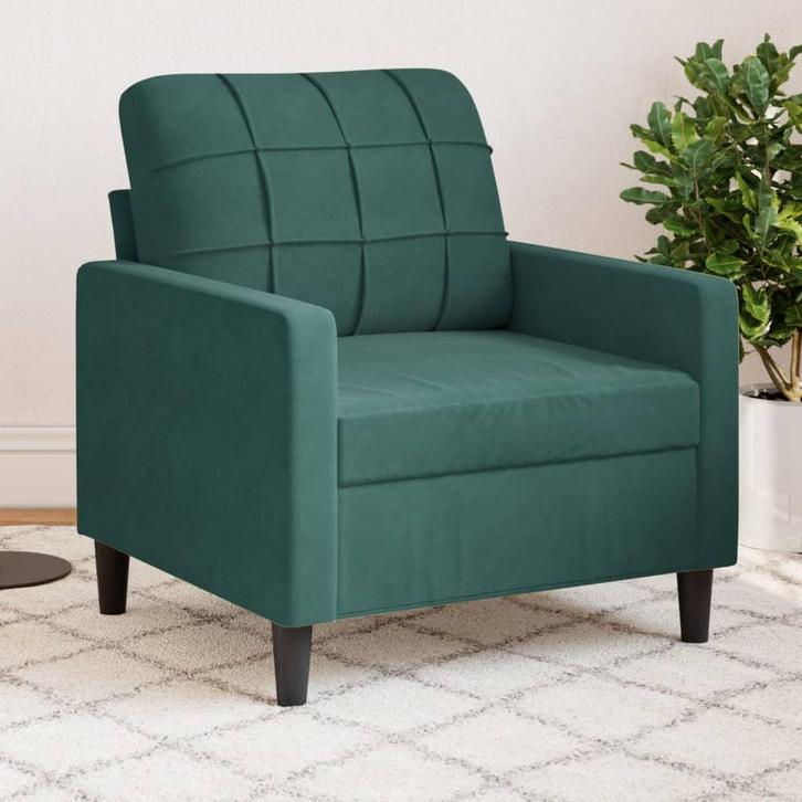 vidaXL Fauteuil 60 cm fluweel donkergroen, Huis en Inrichting, Zetels | Zetels, Nieuw, Verzenden