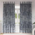 vidaXL Gordijn met gordijnen 2 pcs Zilvergrijs 225 x 140 cm, Huis en Inrichting, Stoffering | Gordijnen en Lamellen, Verzenden