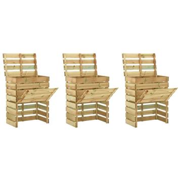 vidaXL Tuincompostbakken 3 st 80x50x100 cm geïmpregneerd, Verzenden