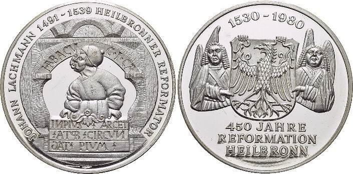 Ar-medaille 1980 Wuerttemberg-heilbronn, Stadt, Postzegels en Munten, Penningen en Medailles, Verzenden