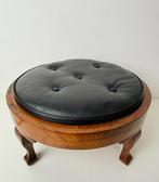 Voetenbank - Queen Anne hocker / poef - Hout, Leder