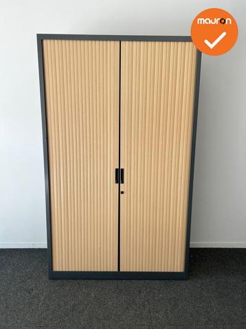 Roldeurkast - Basic - 195x100x45cm - Antraciet met beuken ro beschikbaar voor biedingen