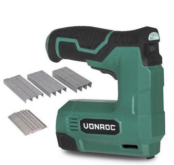 VONROC Accu tacker 4V – Complete set incl. 900 nieten en 300, Ophalen of Verzenden
