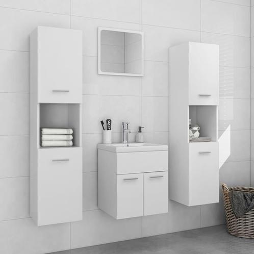 vidaXL Badkamermeubelset spaanplaat wit, Huis en Inrichting, Badkamer | Badkamermeubels, Nieuw, Verzenden