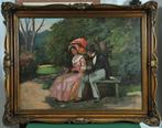 Ilma Bernáth (1891-1961) - Young couple in the park, Antiek en Kunst, Kunst | Schilderijen | Klassiek