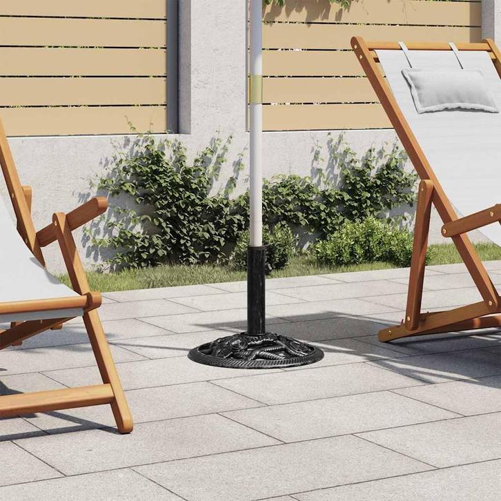 vidaXL Parasolvoet 40x40x32 cm gietijzer zwart, Tuin en Terras, Parasols, Nieuw, Verzenden