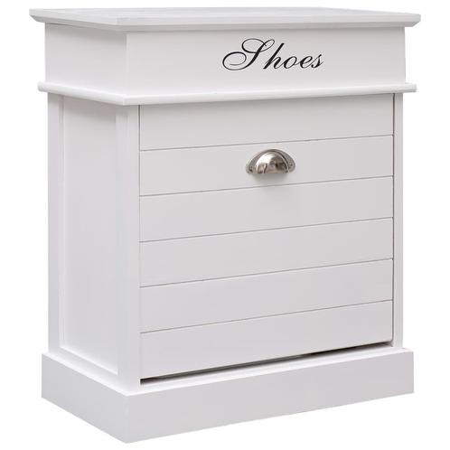 vidaXL Schoenenkast 50x28x58 cm paulowniahout wit, Huis en Inrichting, Kasten | Schoenenkasten, Nieuw, Verzenden