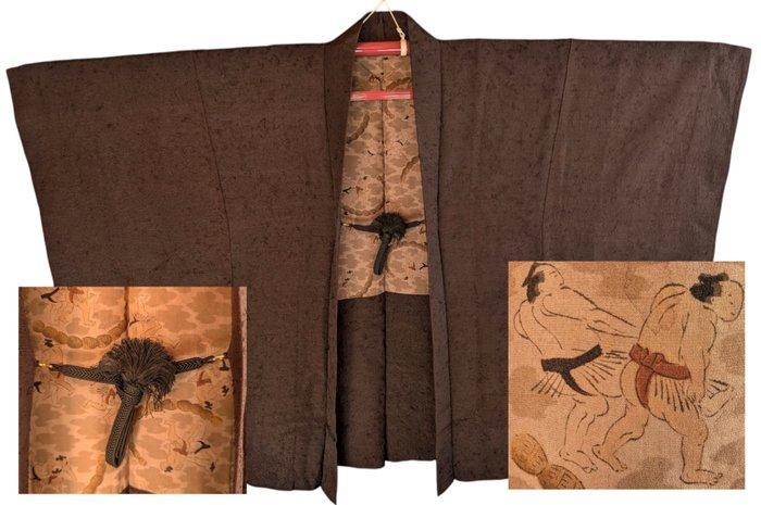 Vintage Japanse Haori Jas met zijden voering van sumo, Antiek en Kunst, Antiek | Overige Antiek