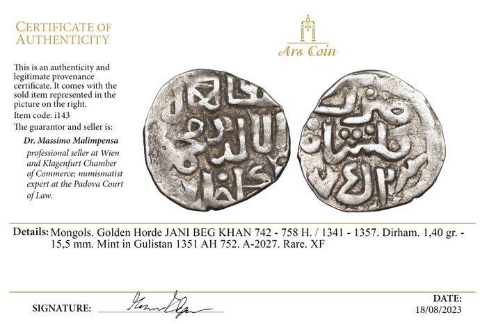. Mongoolse Rijk Jani Beg & Möngke Khan. Lot of 3 coins, Postzegels en Munten, Munten | Azië