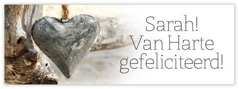 Bloemenkaartje sarah! van harte gefeliciteerd!, Huis en Inrichting, Woonaccessoires | Kunstplanten en Kunstbloemen, Nieuw