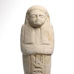 Oud-Egyptisch kalksteen Shabti met inscriptie voor, Antiek en Kunst