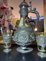 Kan - Glas, Metaal - Zeer zeldzame wijnkan, Antiek en Kunst