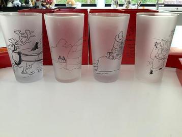 Kuifje - 4 Frisdrankglas voor de kerst - Hergé/ Moulinsart -